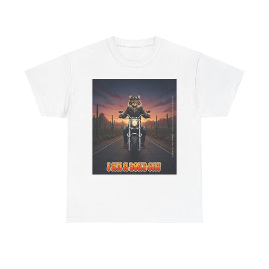 "I Am A Lone Cat" Feline Edition Tee — Retro Biker Graphic T-Shirt