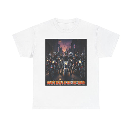 "Don't Mess With My Pack" Dog Tee — Retro Biker Graphic T-Shirt