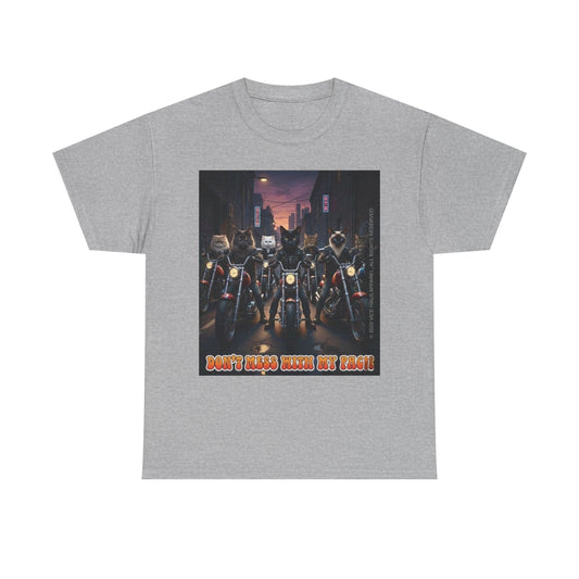 "DON'T MESS WITH MY PACK!" Feline Edition Tee — Retro Biker Graphic T-Shirt