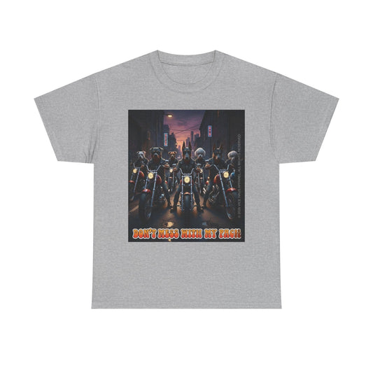 "Don't Mess With My Pack" Dog Tee — Retro Biker Graphic T-Shirt